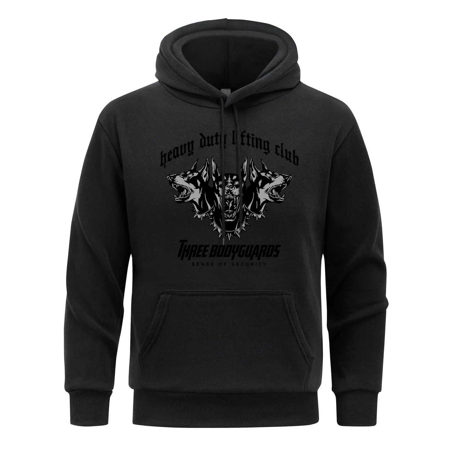 Heavy Duty Lifting Club Three Bodyguards Men Hoodie Doberman Hooded Dog Hoodies Man Fit Spring Autumn Clothing