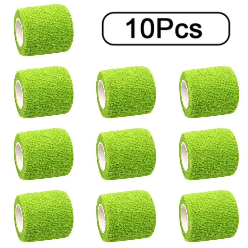 10 Rolls Athletic Wrap Tape Self Adhesive Elastic Bandage Elastoplast Sports Protector Knee Finger Shoulder Tattoo Accessories