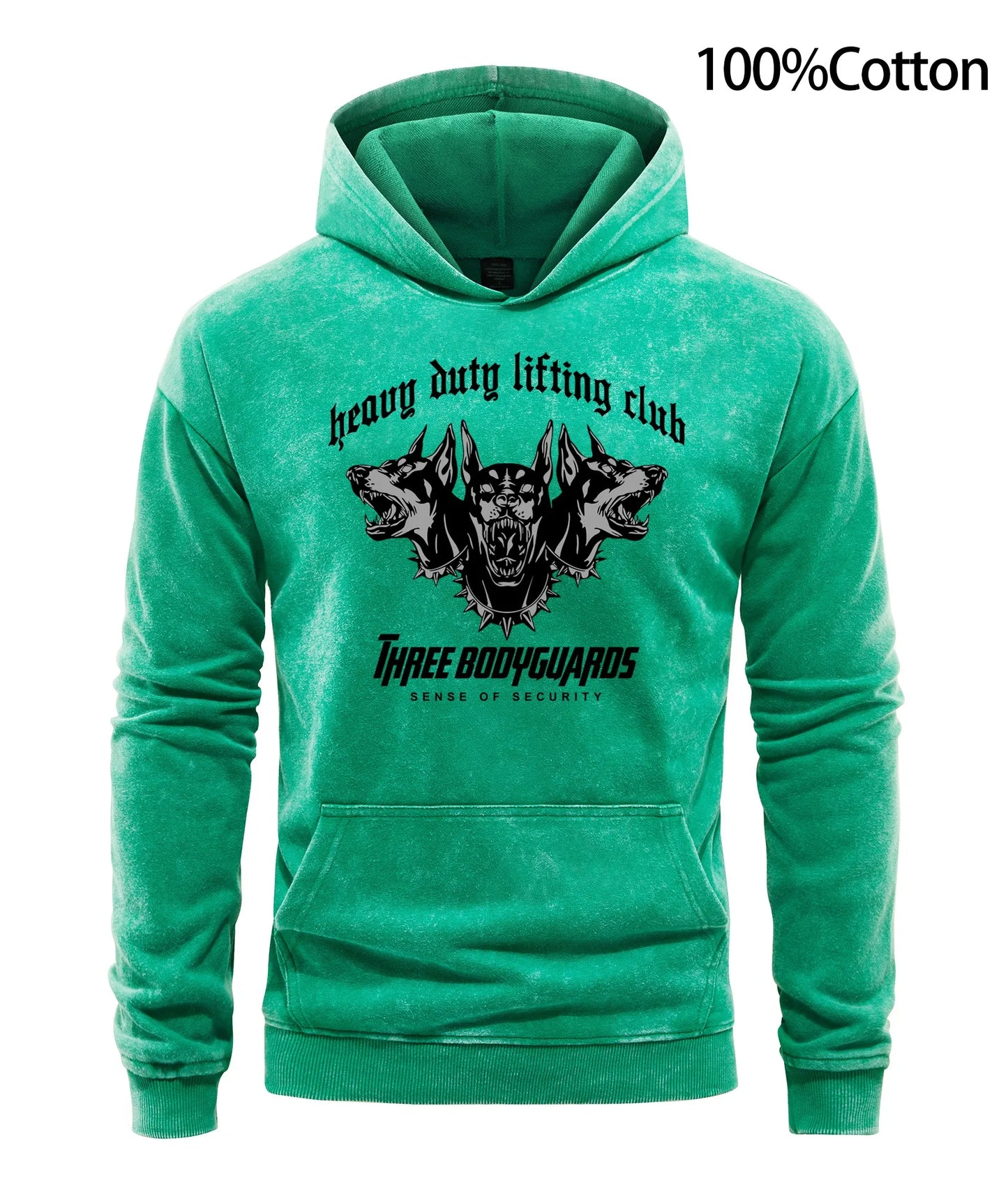 Heavy Duty Lifting Club Three Bodyguards Men Hoodie Doberman Hooded Dog Hoodies Man Fit Spring Autumn Clothing