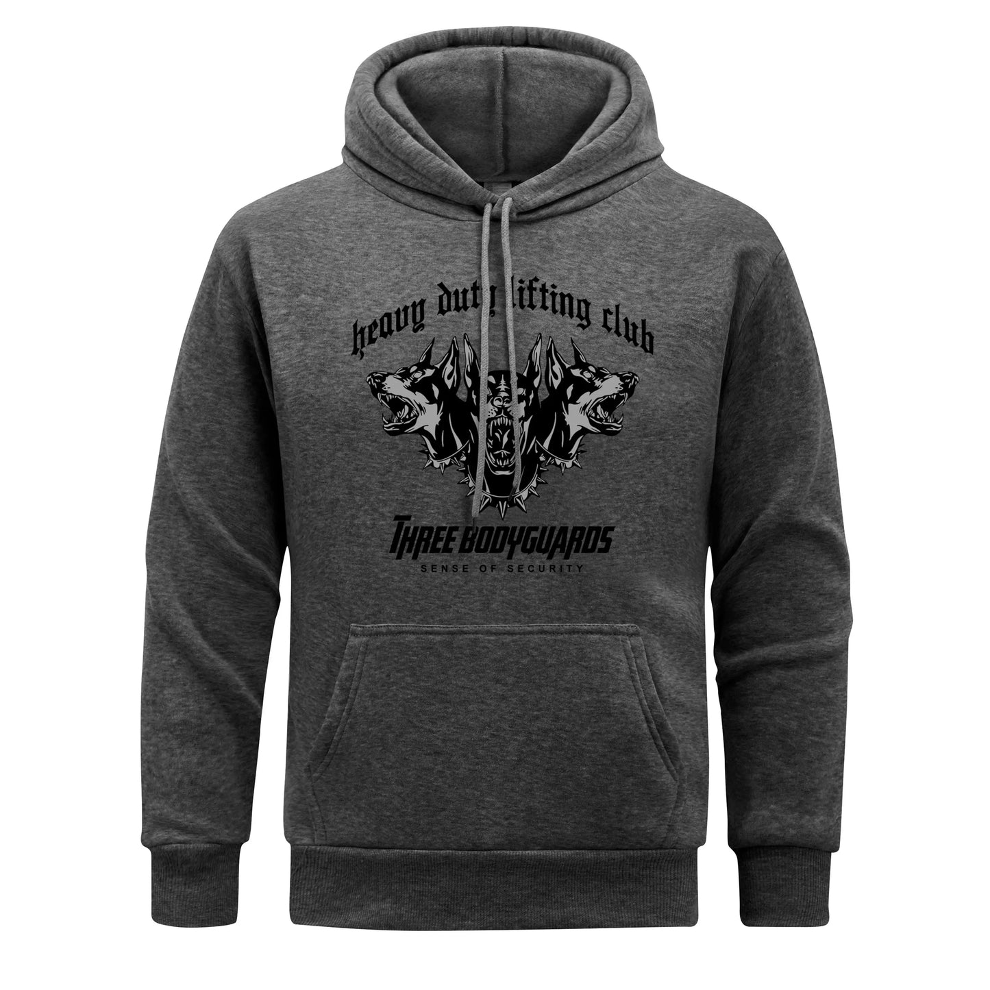 Heavy Duty Lifting Club Three Bodyguards Men Hoodie Doberman Hooded Dog Hoodies Man Fit Spring Autumn Clothing