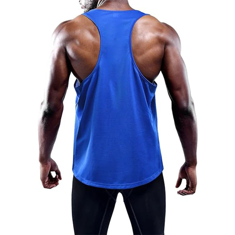 Running Tank Top Men Summer Sport Gym Vest Quick Dry Training Tanktop Workout Singlets Man Fitness Bodybuilding Sleeveless Shirt