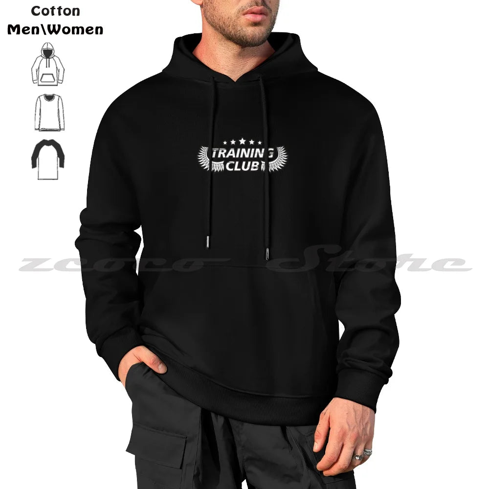 Training Club Hoodies  Long Sleeve Soft Casual Sweatshirt Fitness Workout Bodybuilding Lifting Muscle Gymrat