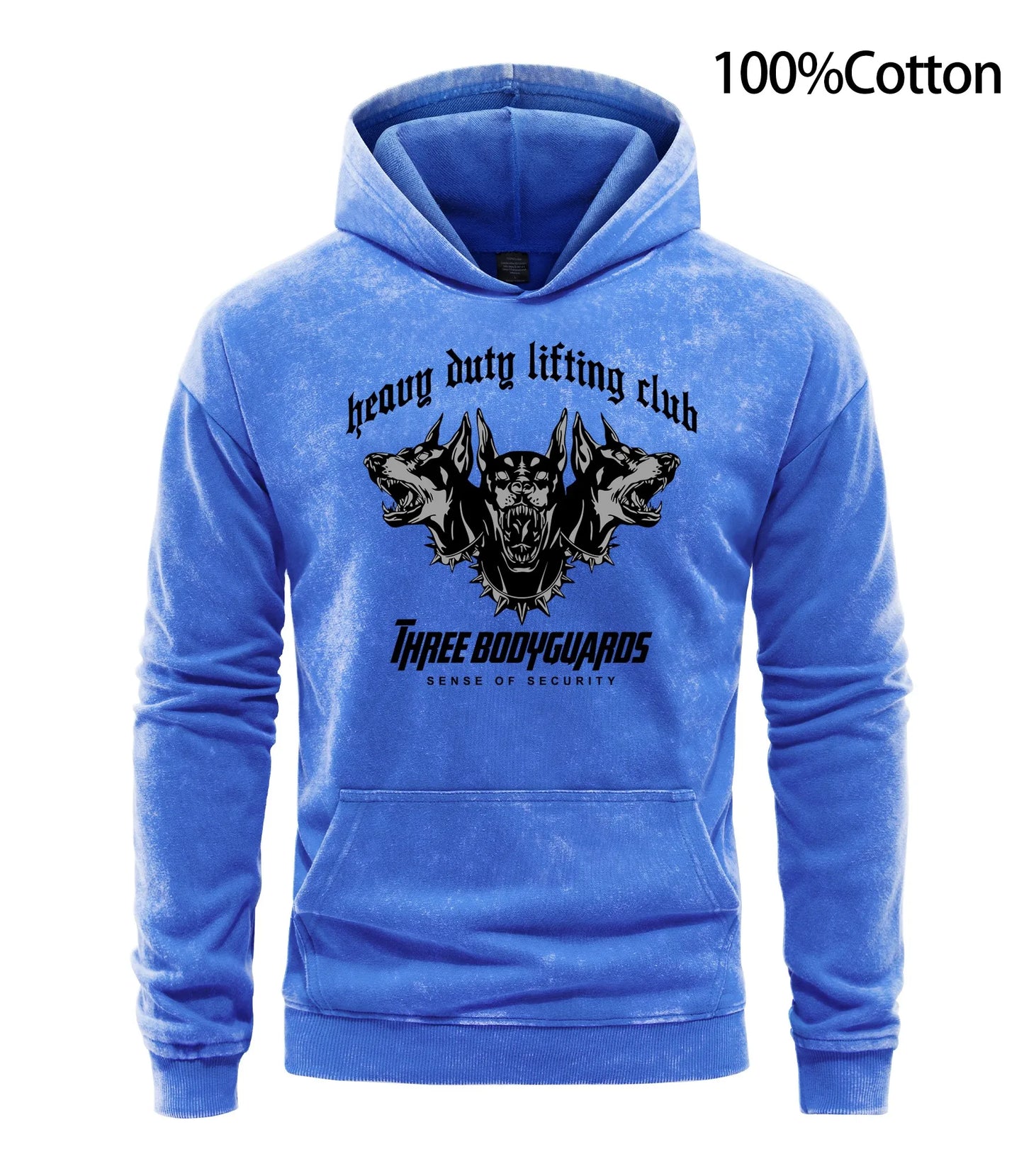 Heavy Duty Lifting Club Three Bodyguards Men Hoodie Doberman Hooded Dog Hoodies Man Fit Spring Autumn Clothing