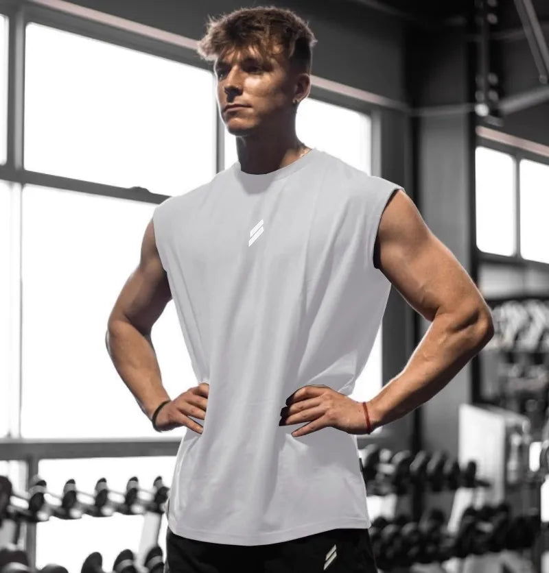 Camiseta deportiva sin mangas para hombre, chaleco de secado rápido, transpirable, holgado, para entrenamiento, Verano