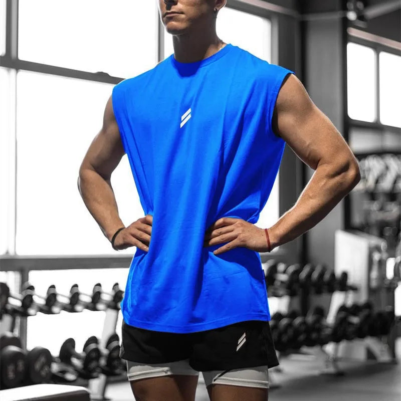 Camiseta deportiva sin mangas para hombre, chaleco de secado rápido, transpirable, holgado, para entrenamiento, Verano