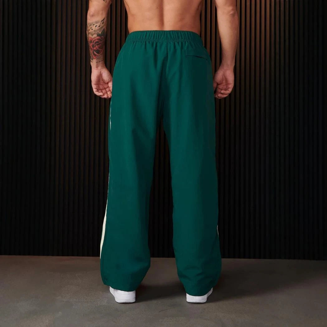 Jogger Men's Sweatpants Gym Sports Fitness Splicing Strips Printing Mid Waist Casual Pants Fashion Men Clothing Wide Leg Pan