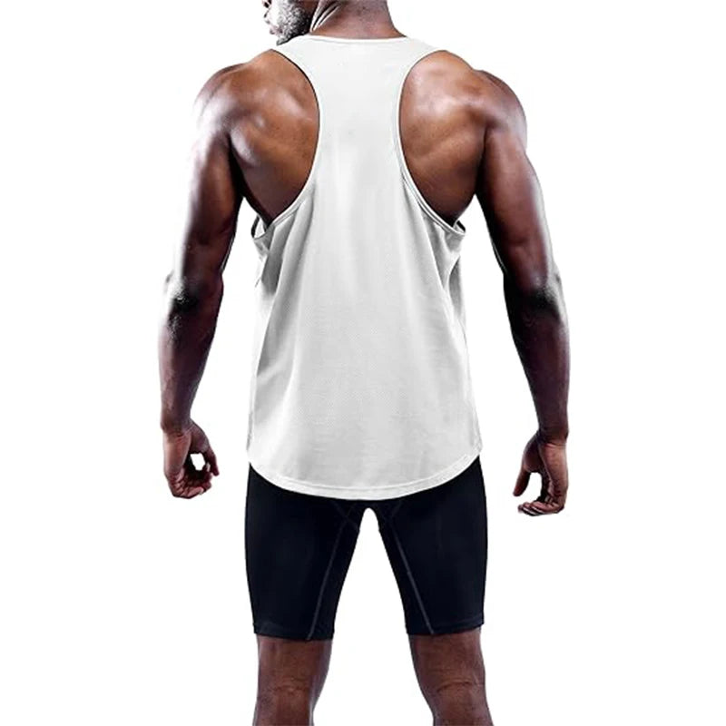 Running Tank Top Men Summer Sport Gym Vest Quick Dry Training Tanktop Workout Singlets Man Fitness Bodybuilding Sleeveless Shirt