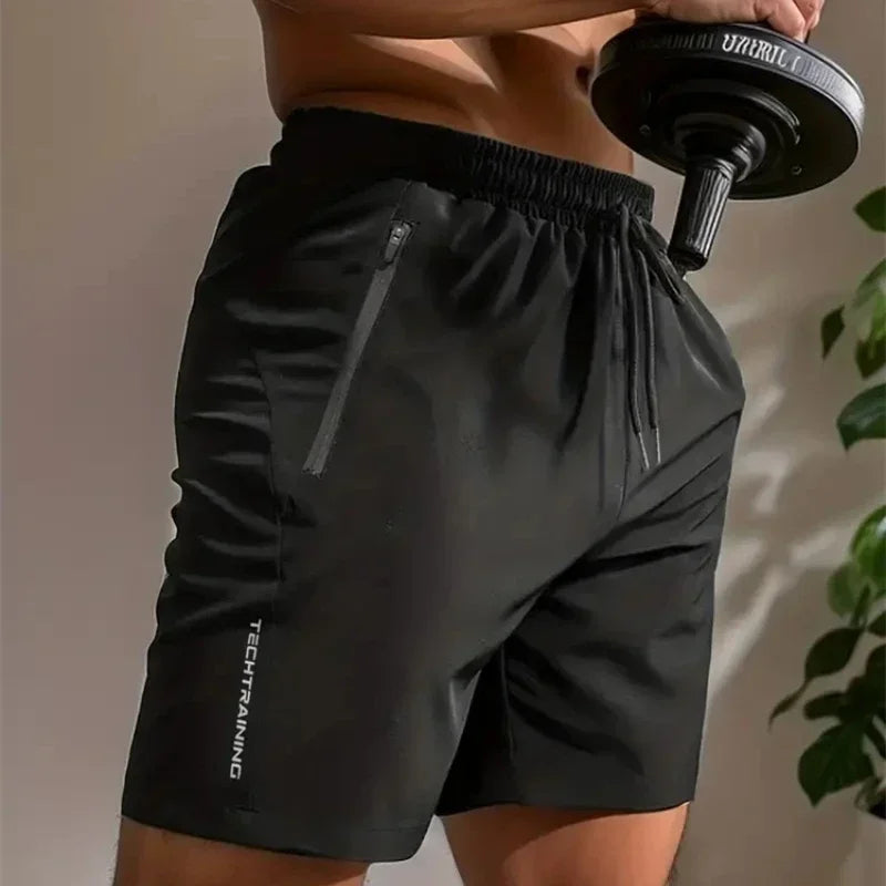 UETEEY Summer Shorts Men Gym Sport Running Squat Fitness Workout Man Short Pants Breathable Quick-drying Drawstring Mens Shorts