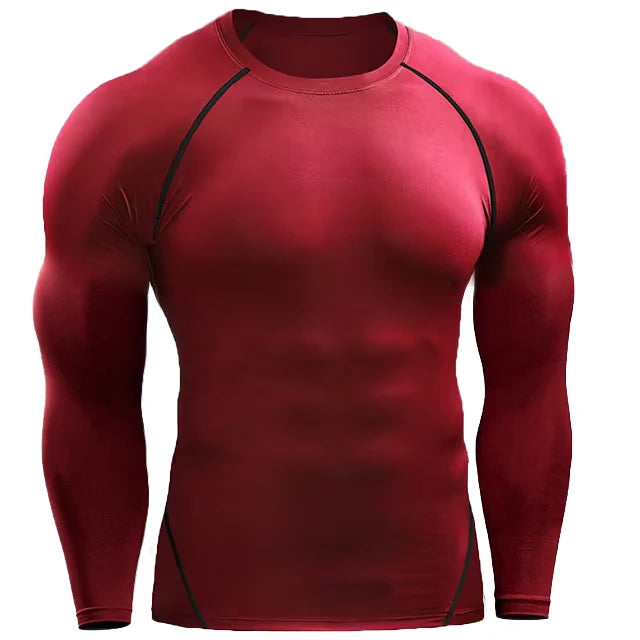 Compression Long Sleeve T Shirt Men Elastic Training T-shirt Gym Fitness Workout Tights Sport Jersey Athletic Running Shirt Men