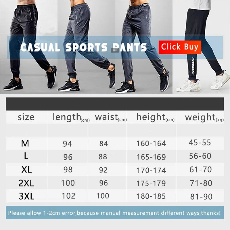 Quick Drying Sport Pants Men Running Pants With Zipper Pockets Training Joggings Sports Trousers Fitness Casual Sweatpants