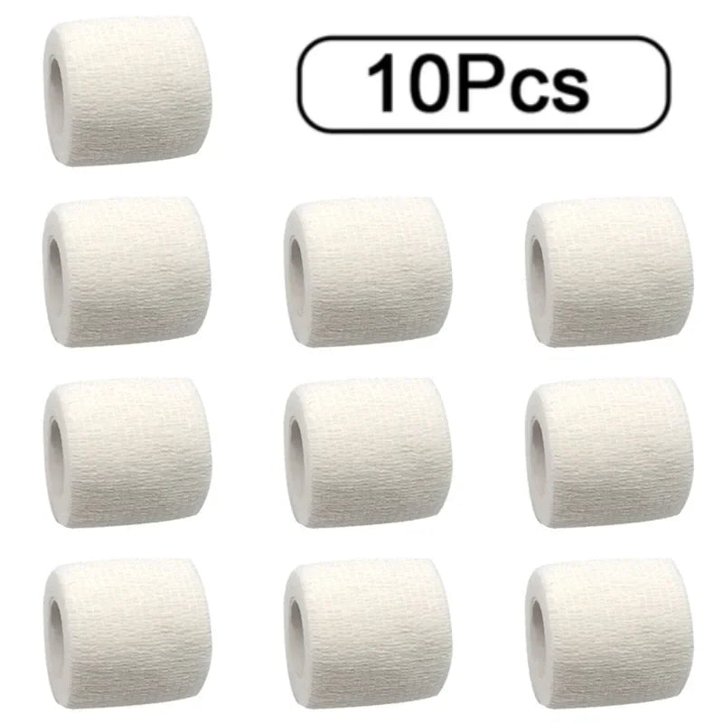 10 Rolls Athletic Wrap Tape Self Adhesive Elastic Bandage Elastoplast Sports Protector Knee Finger Shoulder Tattoo Accessories