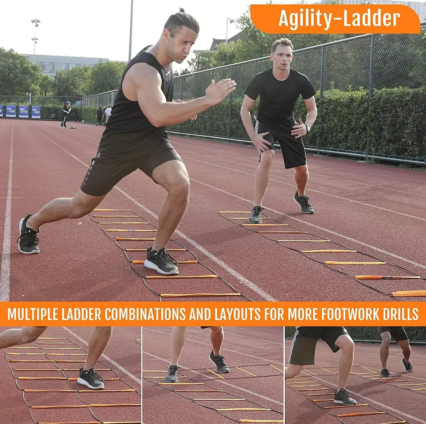 Dual-Purpose Soccer Training Jump Ladder Multifunctional Agility Ladder Speed Training Coordination Footwork Football Equipment