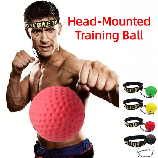 1Pcs MMA Boxing Speed Ball Head-Mounted Pu Punch Sanda Training Hand Eye Reaction Home Sandbag Fitness Equipment Gym Muay Thai