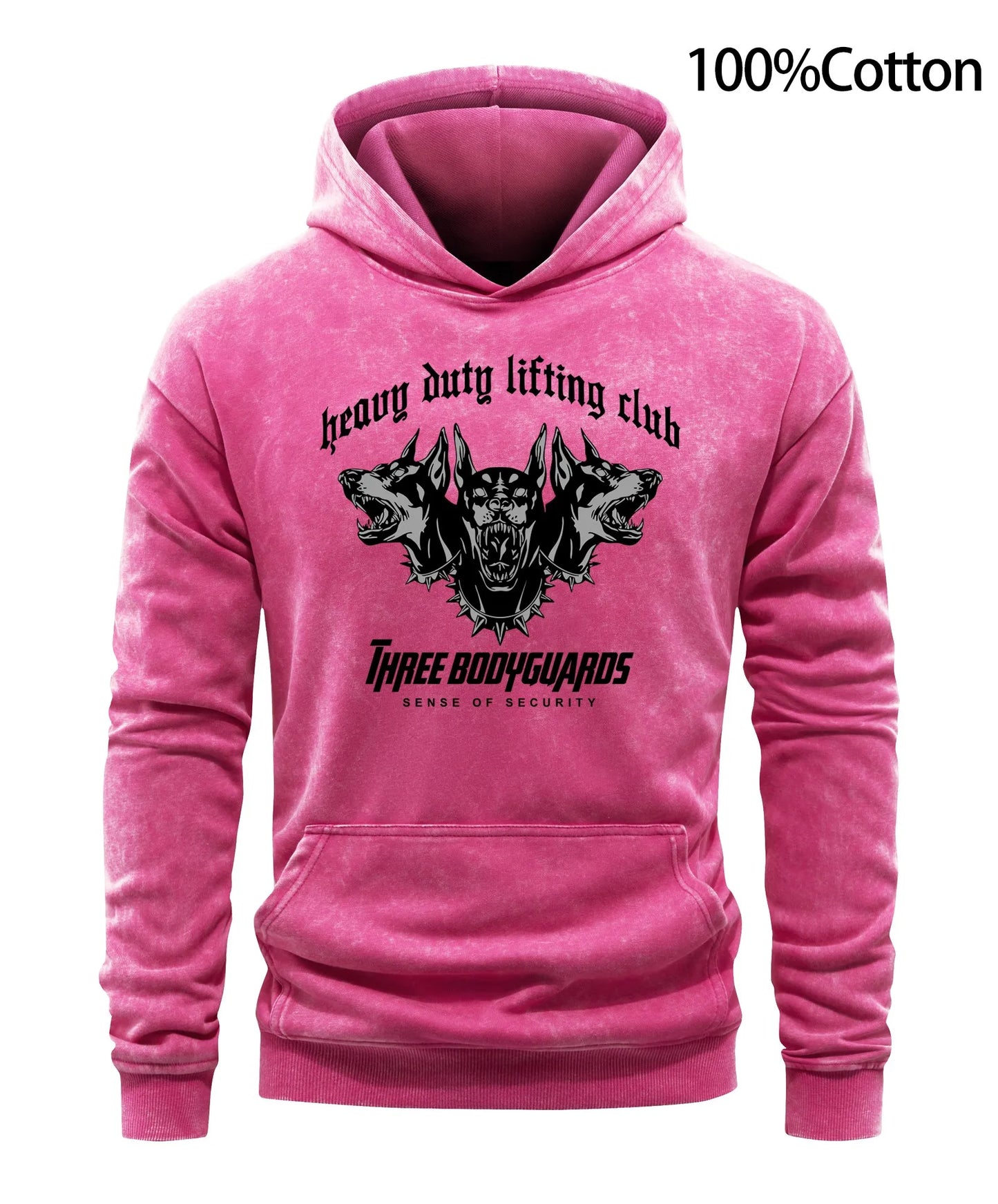 Heavy Duty Lifting Club Three Bodyguards Men Hoodie Doberman Hooded Dog Hoodies Man Fit Spring Autumn Clothing